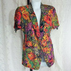 Vintage Platinum Dorothy Schoelen Jacket Red Gold Green Lined Size S